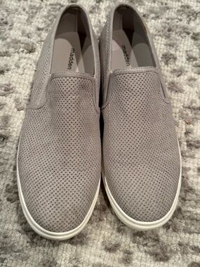 Madden Girl grey perforated slip on sneakers size 9.5